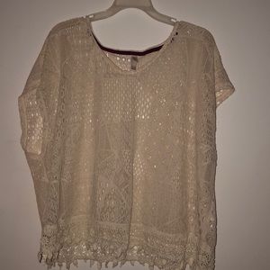 a cream colored lace shirt!